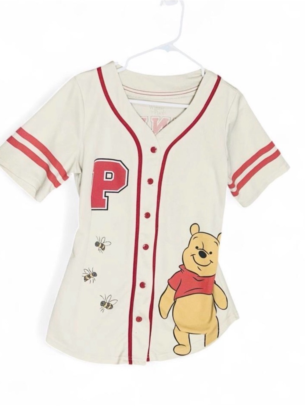 Disney Cream and Red Winnie the Pooh Baseball Jersey